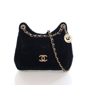Chanel Small Velvet Wavy CC Hobo